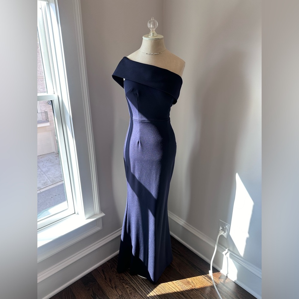 Katie May One Shoulder Navy Dress